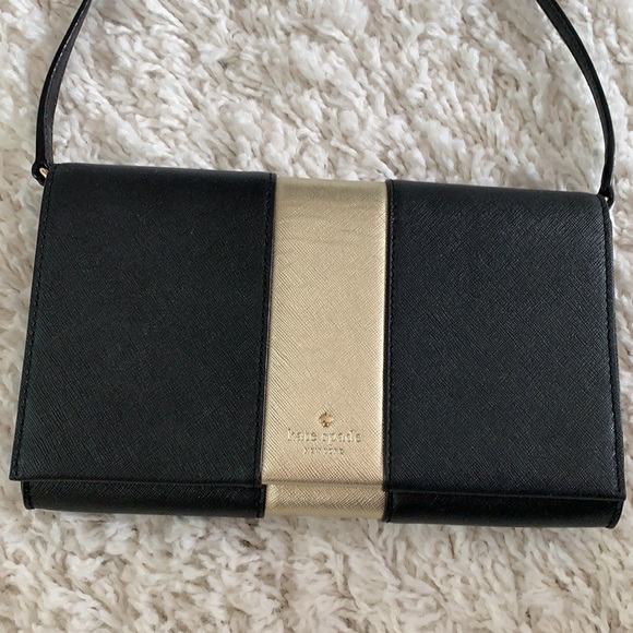 Kate Spade black and gold purse - Picture 2 of 6